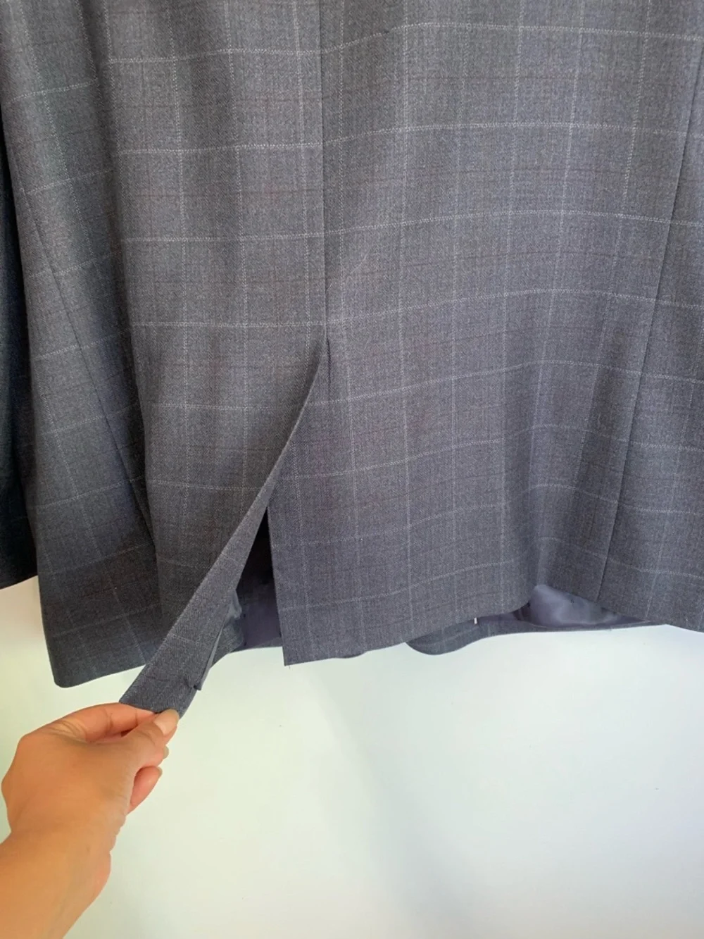 Joseph & Feiss 100% Wool Gray Windowpane Plaid Sport Coat‎ Blazer Jacket SZ 52R